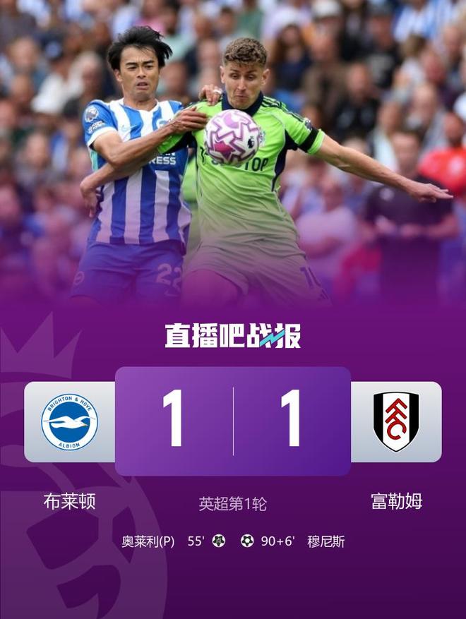 雷速直播-富勒姆逆转击败布莱顿，保级希望再次升温
